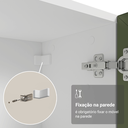 Ver mais imagens de Cristaleira 70 cm 2 Portas de Vidro com Pés Cônicos Branco/Verde/Branco Vik Madesa