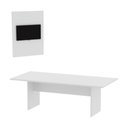 Ver imagem 1 de Conjunto Mesa de Escritório Reunião 220cm com Painel para Tv Multimóveis Cr25339 Branco