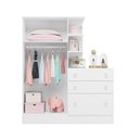 Ver imagem 4 de Guarda-Roupa com Cômoda 3 Gavetas Doce Sonho Branco