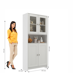 Armário Multiuso Cozinha Americana com Porta de Vidro - 7 Armário Multiuso Cozinha Americana com Porta de Vidro - 7