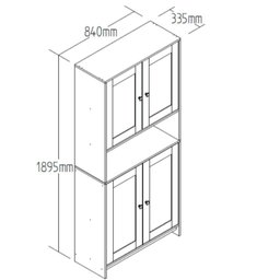 Armário Multiuso Cozinha Americana com Porta de Vidro - 6 Armário Multiuso Cozinha Americana com Porta de Vidro - 6