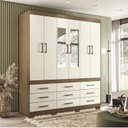 Ver imagem 1 de Guarda-roupa Star 6 Portas 9 Gavetas com Espelhos e Pés