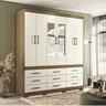Guarda-roupa Star 6 Portas 9 Gavetas com Espelhos e Pés - 1