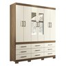 Guarda-roupa Star 6 Portas 9 Gavetas com Espelhos e Pés - 3