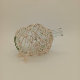 Vaso Decorativo Enfeite Garrafa Trama Algodão Vidro 25x12cm - 4