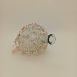 Vaso Decorativo Enfeite Garrafa Trama Algodão Vidro 25x12cm - 3