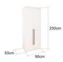 Ver imagem 4 de Guarda Roupa Modular 2 Portas Espelho com Gavetas 90 cm Lotus Belmax:Branco