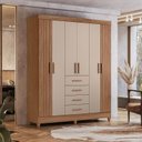 Ver imagem 5 de Guarda Roupa Solteiro Ambiente Aruba 6 Portas Carvalho Fendi - Moval