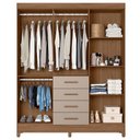 Ver imagem 3 de Guarda Roupa Solteiro Ambiente Aruba 6 Portas Carvalho Fendi - Moval