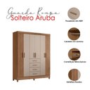 Ver imagem 4 de Guarda Roupa Solteiro Ambiente Aruba 6 Portas Carvalho Fendi - Moval