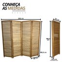 Ver imagem 4 de Biombo Decorativo de Madeira 4 Folhas Ripado Sanfonado Maju Marrom/Madeiral