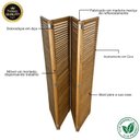 Ver imagem 3 de Biombo Decorativo de Madeira 4 Folhas Ripado Sanfonado Maju Marrom/Madeiral