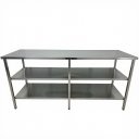 Ver imagem 5 de Mesa de Aço Inox Industrial 190x60x90 cm com 2 Prateleiras Plano Liso Nortinox