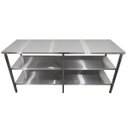 Ver imagem 2 de Mesa de Aço Inox Industrial 190x60x90 cm com 2 Prateleiras Plano Liso Nortinox