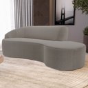 Ver imagem 2 de Sofá Living 3 Lugares 260cm Braço Direito Mozart D06 Bouclê Bege Escuro - Mpozenato