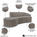 Ver imagem 3 de Sofá Living 3 Lugares 260cm Braço Direito Mozart D06 Bouclê Bege Escuro - Mpozenato