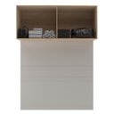 Ver imagem 3 de Quarto Modulado 3 Guarda Roupas 2 Mesas de Cabeceira 1 Módulo Ponte Aéreo San Diego Bege/Aveiro Oak/Cinza Urbano