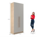 Ver imagem 7 de Quarto Modulado 3 Guarda Roupas 2 Mesas de Cabeceira 1 Módulo Ponte Aéreo San Diego Bege/Aveiro Oak/Cinza Urbano