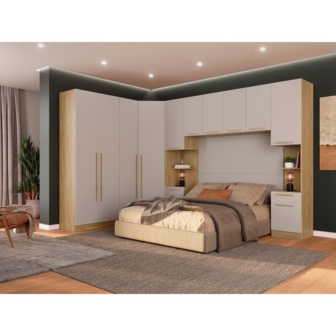 Quarto Modulado 3 Guarda Roupas 2 Mesas de Cabeceira 1 Módulo Ponte Aéreo San Diego