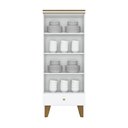 Ver imagem 3 de Cristaleira 02 Portas 01 Gaveta Branco Com Nature