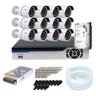 Kit Completo Ípega 12 Câmeras de Segurança 720p Bullet 20 Metros + DVR 16 Canais + HD 1 TB + - 1
