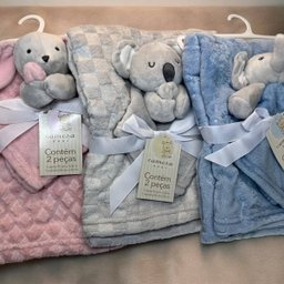 Manta com Naninha Infantil Criança 75x100 - Rosa - 9