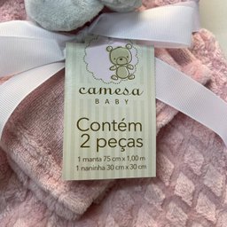 Manta com Naninha Infantil Criança 75x100 - Rosa - 7