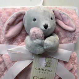 Manta com Naninha Infantil Criança 75x100 - Rosa - 2