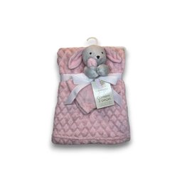 Manta com Naninha Infantil Criança 75x100 - Rosa - 1