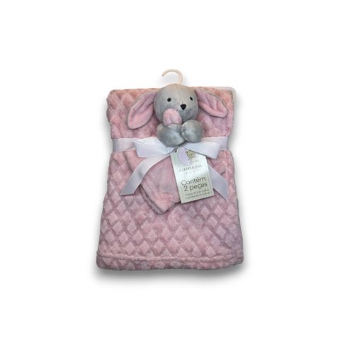 Manta com Naninha Infantil Criança 75x100 - Rosa