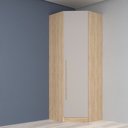 Ver imagem 6 de Dormitório Modulado 5 Peças 3 Guarda Roupas 1 Mesa de Cabeceira 1 Módulo Ponte San Diego Bege/Aveiro Oak/Cinza Urbano
