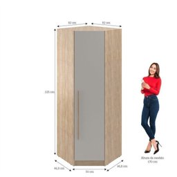 Dormitório Modulado 5 Peças 3 Guarda Roupas 1 Mesa de Cabeceira 1 Módulo Ponte San Diego - 7
