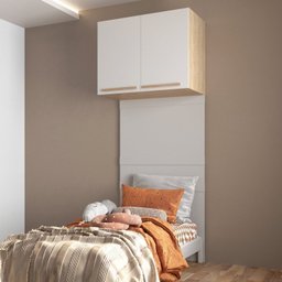 Dormitório Modulado 5 Peças 3 Guarda Roupas 1 Mesa de Cabeceira 1 Módulo Ponte San Diego - 17