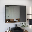 Ver imagem 1 de Armário Espelheira para Banheiro Cecília com 3 Portas e 1 Nicho