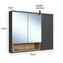 Ver imagem 3 de Armário Espelheira para Banheiro Cecília com 3 Portas e 1 Nicho Colorido/Mel/Grafite