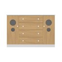 Ver imagem 7 de Cômoda Infantil 125cm 2 Portas com Vidro e 4 Gavetas Pirulito Multimóveis Mp4470 Branco-madeirado