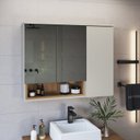 Ver imagem 1 de Armário Espelheira para Banheiro Cecília com 3 Portas e 1 Nicho