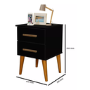 Ver imagem 2 de Mesa de Cabeceira/Mesa de Apoio Pérola 2 Gavetas:Preto
