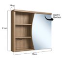 Ver imagem 4 de Armário Espelheira para Banheiro com 1 Porta 3 Nichos e Espelho Mel 70cm Laura Marrom