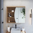 Ver imagem 1 de Armário Espelheira para Banheiro Laura com 1 Porta e 2 Prateleiras