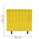 Ver imagem 2 de Cabeceira Estofada Kiara 90cm Solteiro Box Quarto Corino Amarelo - Ahazzo Móveis