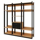Ver imagem 3 de Guarda Roupas Closet 2 Gavetas 2 Cabideiros e 6 Prateleiras Cb0079 Linha Industrial Genialflex Freij