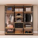 Ver imagem 1 de Guarda Roupas Closet 2 Gavetas 2 Cabideiros e 6 Prateleiras Cb0079 Linha Industrial Genialflex Freij