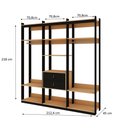Ver imagem 2 de Guarda Roupas Closet 2 Gavetas 2 Cabideiros e 6 Prateleiras Cb0079 Linha Industrial Genialflex Freij