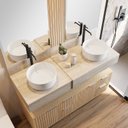 Ver imagem 2 de Bancada em Porcelanato 120cm Ripy para Cuba de Apoio Bege/Travertino Yescasa