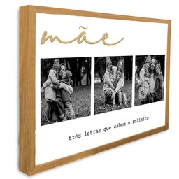 Quadro Personalizado com Foto Mãe Três Letras que Cabem o Infinito em Moldura Caixa Tacolado Papel D - 5