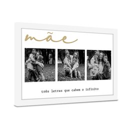 Quadro Personalizado com Foto Mãe Três Letras que Cabem o Infinito em Moldura Caixa Tacolado Papel D - 2