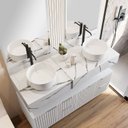 Ver imagem 2 de Bancada em Porcelanato 120cm Ripy para Cuba de Apoio Yescasa Branco/Calacata