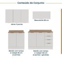 Ver imagem 4 de Cozinha Modulada 4 Peças com Tampo 2 Aéreos e 2 Balcões Ipanema CabeCasa MadeiraOriginals Branco