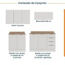Ver imagem 3 de Cozinha Planejada 4 Peças com Tampo 2 Aéreos e 2 Balcões Ipanema CabeCasa MadeiraOriginals Branco